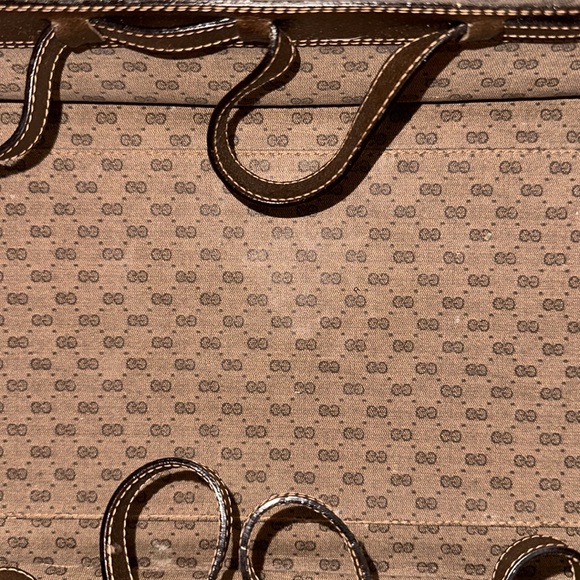 GUCCI Brown Gucci web Train case Authentic Rare Vintage w/ keys Clean Pristine - Picture 13 of 13
